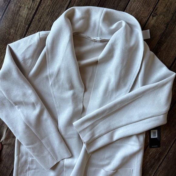 Olivia Grey | Daily Ritual Faux Suede Open Front Long Jacket | Light Taupe | L - Picture 4 of 7